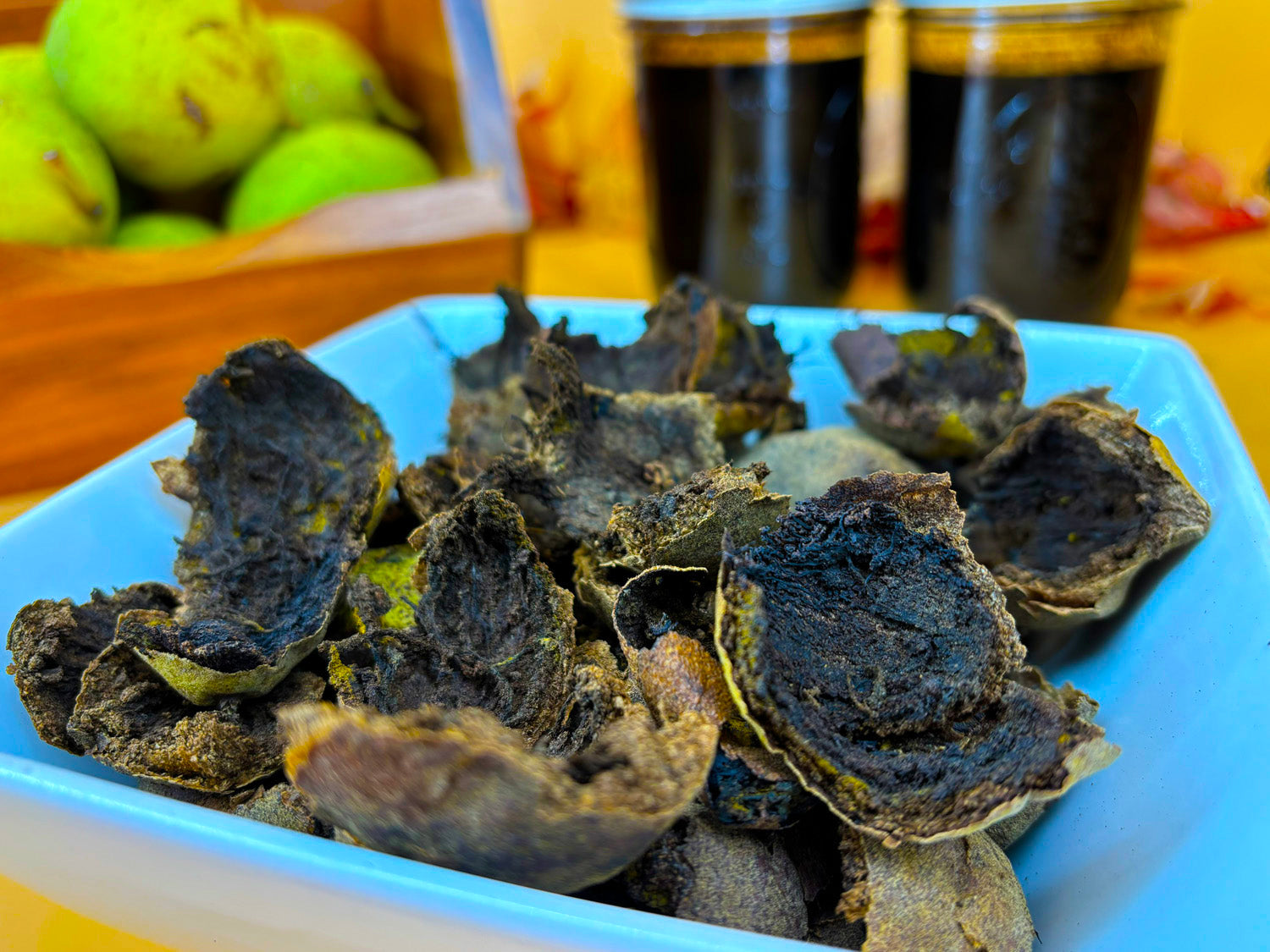 Premium Dried Black Walnut Hulls — Wild-Harvested & Hand-Processed