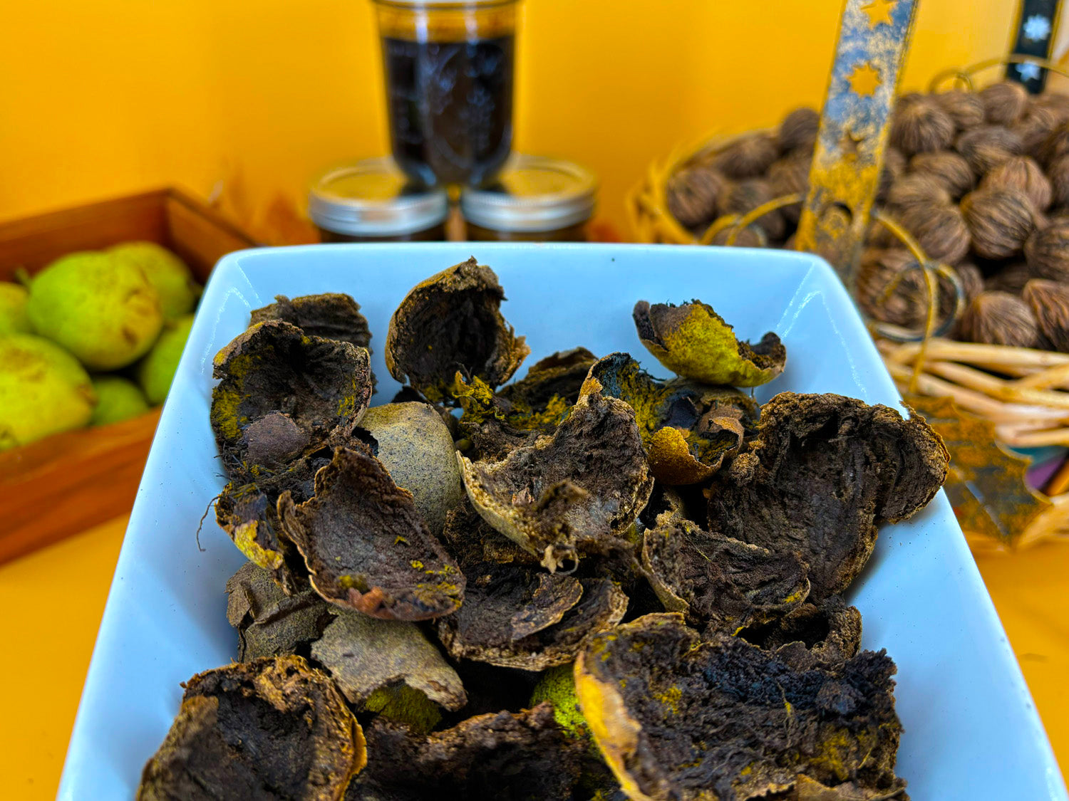 Premium Dried Black Walnut Hulls — Wild-Harvested & Hand-Processed